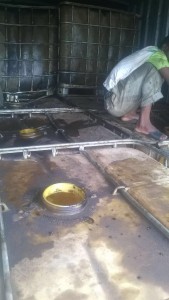 Inside the truck filled with stolen petrol